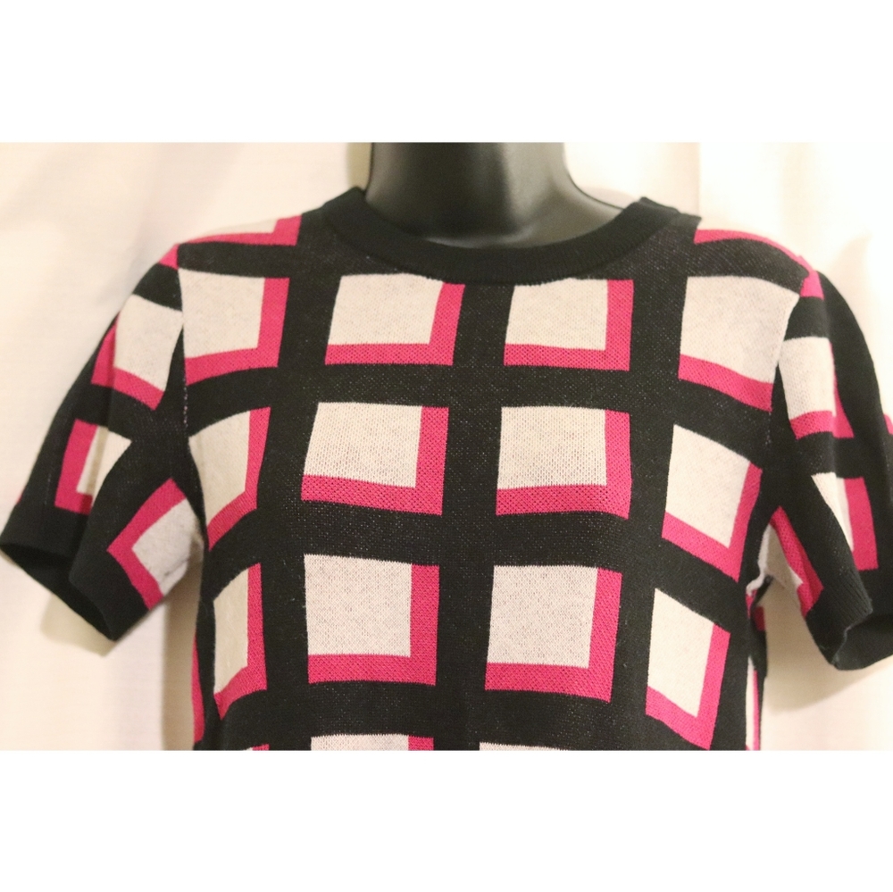 Kate Spade | holiday knit checker 70s dress EUC - Picture 2 of 6